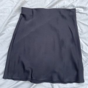 Black satin elastic waist skirt